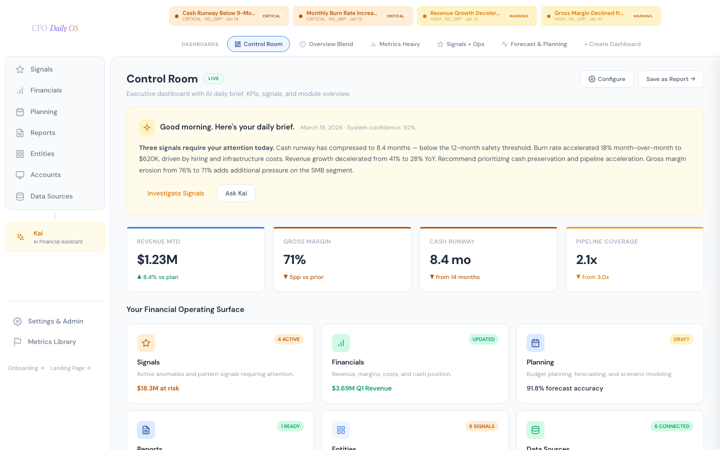 CFO Daily OS — Control Room